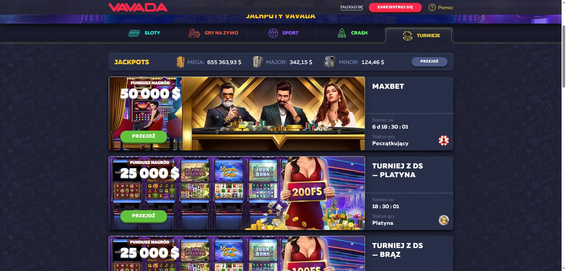 Vavada Casino bonus powitalny 100% do 5000 PLN plus 100 darmowych spinów